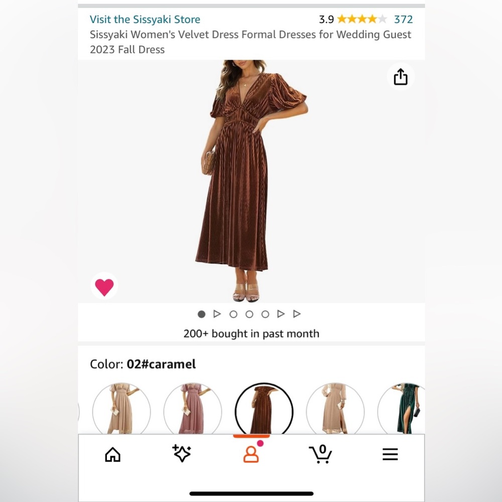 Velvet dress beautiful coffee color